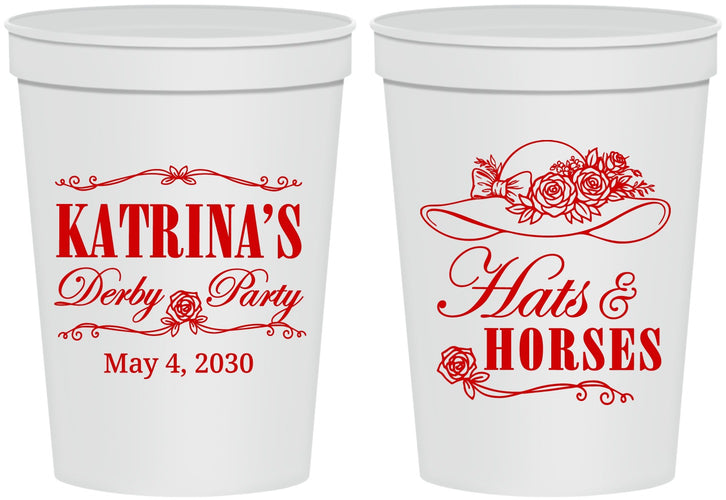 Personalized Derby Day 16 oz Stadium Cups - Hats And Horses | 320005