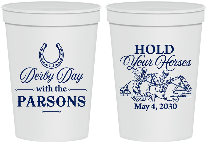 Personalized Derby Day 16 oz Stadium Cups - Hold Your Horses | 320008