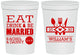 Personalized Wedding 16 oz Stadium Cups - Eat Drink Be Married | 324