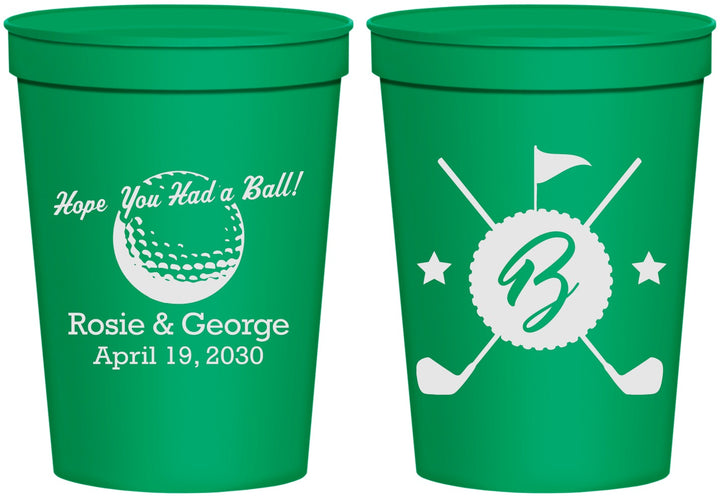 Personalized Wedding 16 oz Stadium Cups - Golf | 325