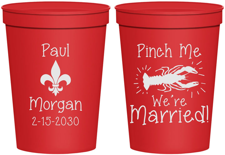 Personalized Wedding 16 oz Stadium Cups - Crawfish Boil | 330