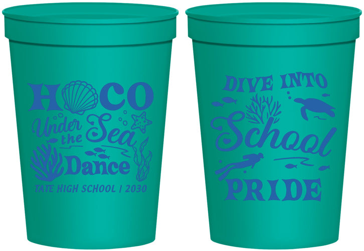 Personalized Homecoming 16 oz Stadium Cups - Hoco Under The Sea | 330000