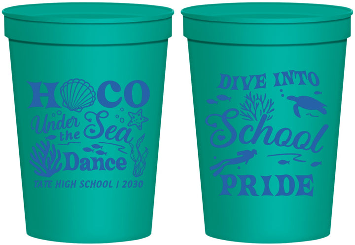 Personalized Homecoming 16 oz Stadium Cups - Hoco Under The Sea | 330000
