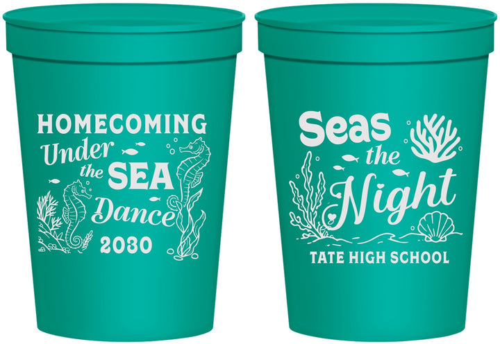 Personalized Homecoming 16 oz Stadium Cups - Under The Sea Dance | 330001