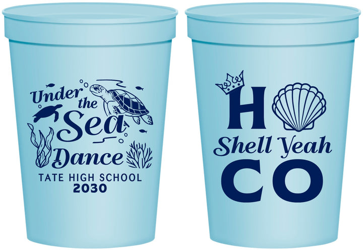Personalized Homecoming 16 oz Stadium Cups - Hoco Under The Sea | 330003