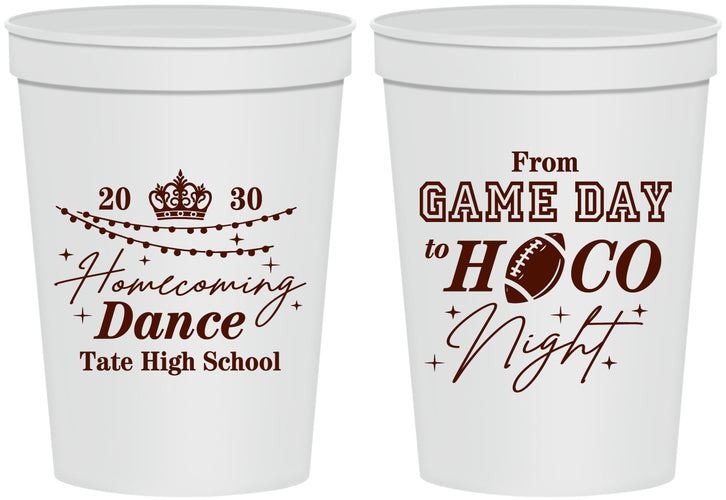 Personalized Homecoming 16 oz Stadium Cups - Gameday To Hoco Night | 330005