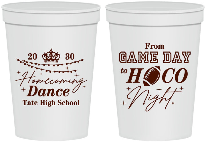 Personalized Homecoming 16 oz Stadium Cups - Gameday To Hoco Night | 330005