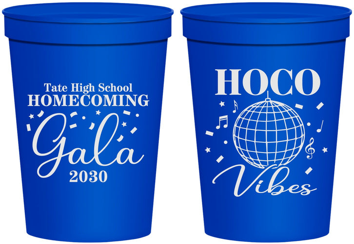 Personalized Homecoming 16 oz Stadium Cups - Hoco Vibes | 330006