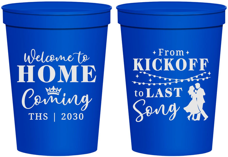 Personalized Homecoming 16 oz Stadium Cups - From Kickoff To Last Song | 330018