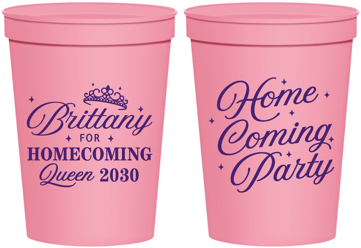 Personalized Homecoming 16 oz Stadium Cups - Hoco Queen Vote | 330022