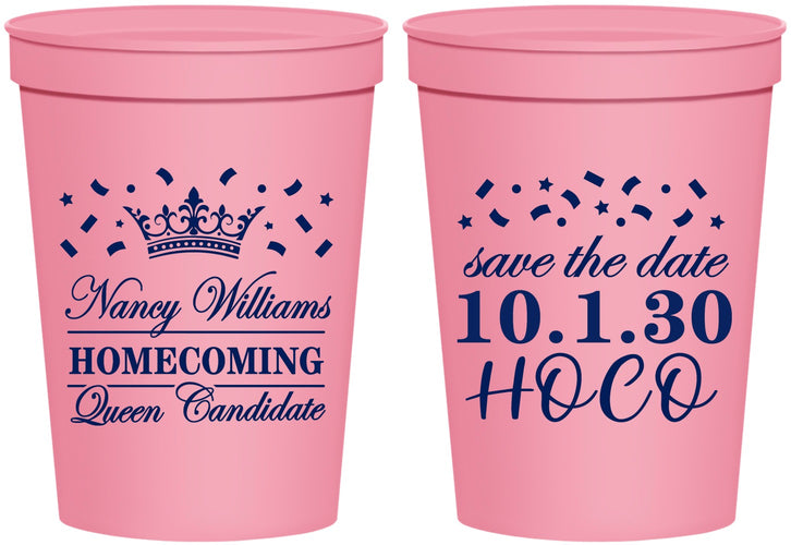 Personalized Homecoming 16 oz Stadium Cups - Hoco Queen Vote | 330024