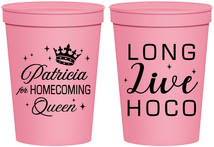 Personalized Homecoming 16 oz Stadium Cups - Hoco Queen Vote | 330026