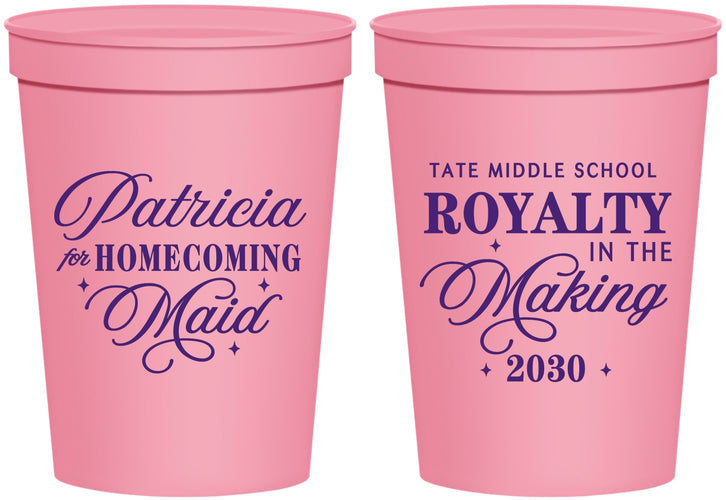 Personalized Homecoming 16 oz Stadium Cups - Hoco Maid Vote | 330028