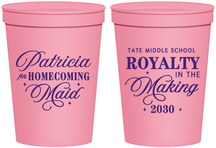Personalized Homecoming 16 oz Stadium Cups - Hoco Maid Vote | 330028