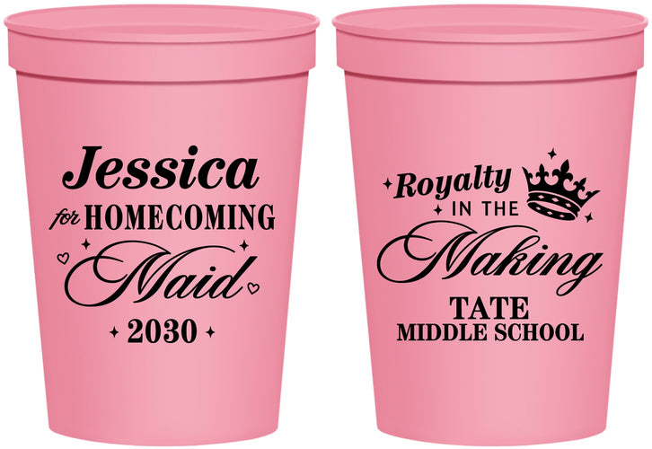 Personalized Homecoming 16 oz Stadium Cups - Hoco Maid Vote | 330029