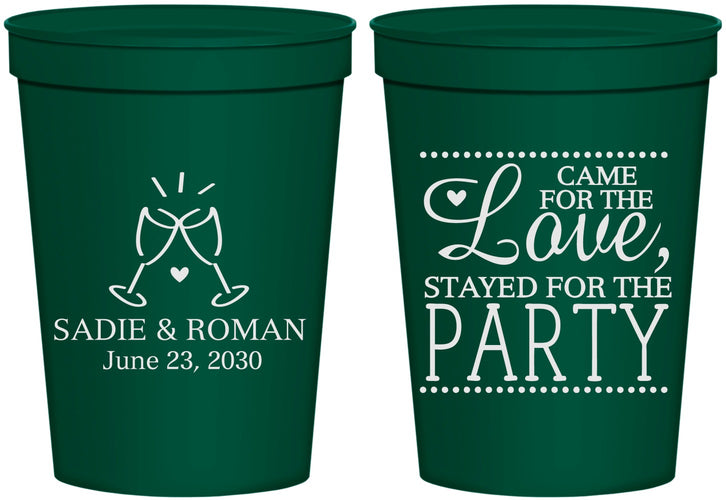 Personalized Wedding 16 oz Stadium Cups - Love Party | 331