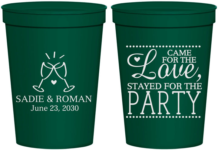 Personalized Wedding 16 oz Stadium Cups - Love Party | 331