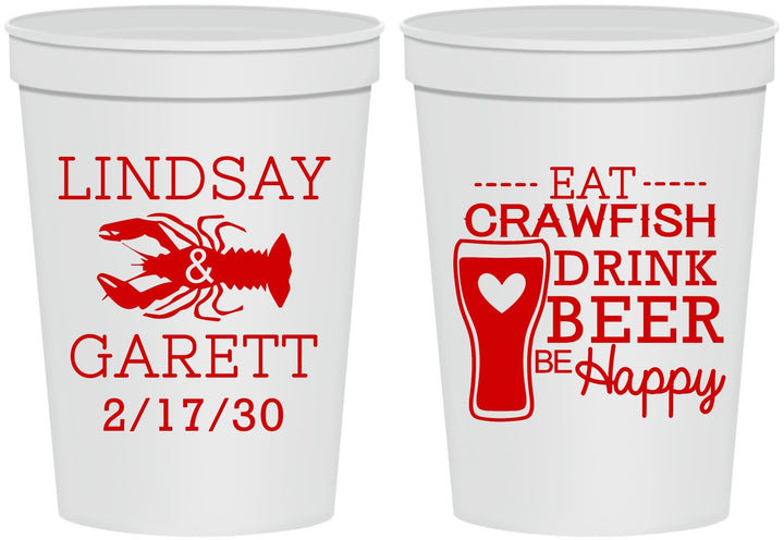 Personalized Wedding 16 oz Stadium Cups - Crawfish Boil | 333