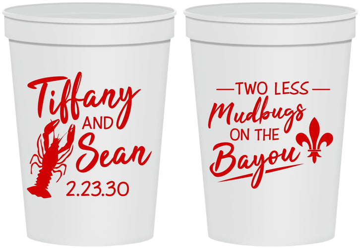 Personalized Wedding 16 oz Stadium Cups - Crawfish Boil Mudbugs | 336