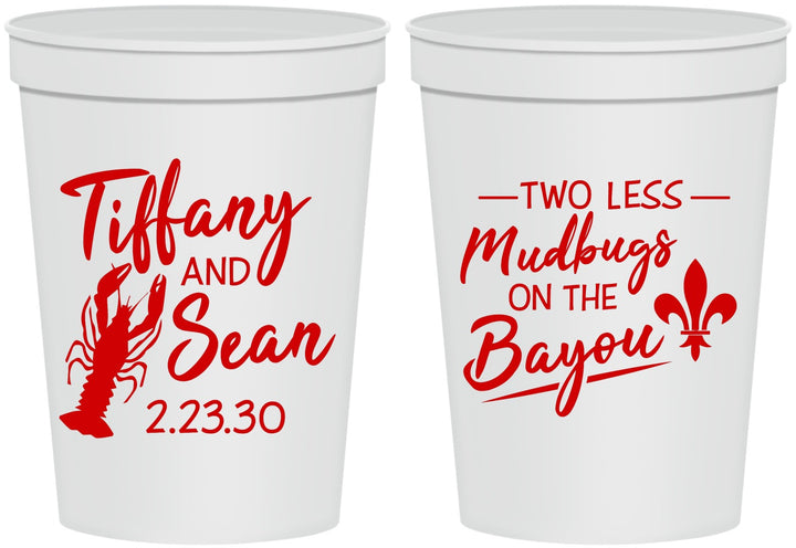 Personalized Wedding 16 oz Stadium Cups - Crawfish Boil Mudbugs | 336