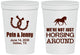 Personalized Wedding 16 oz Stadium Cups - Horseshoe | 341