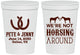 Personalized Wedding 16 oz Stadium Cups - Horseshoe | 342
