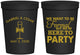 Personalized Wedding 16 oz Stadium Cups - Formal Here To Party | 366