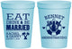 Personalized Wedding 16 oz Stadium Cups - Eat Drink Be Married | 367