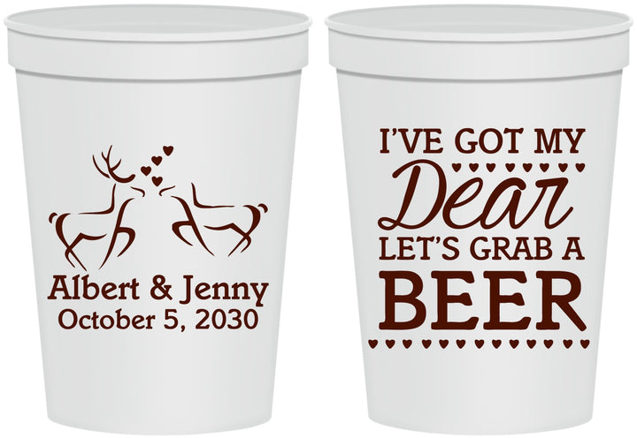 Personalized Wedding 16 oz Stadium Cups - Dear Beer | 372