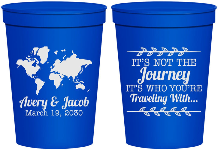 Personalized Wedding 16 oz Stadium Cups - Journey Traveling With | 374