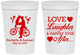 Personalized Wedding 16 oz Stadium Cups - Love Laughter Happily | 376