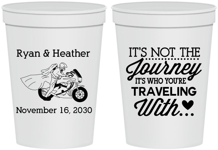 Personalized Wedding 16 oz Stadium Cups - Journey Traveling With | 385