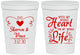 Personalized Wedding 16 oz Stadium Cups - Heart Life | 387