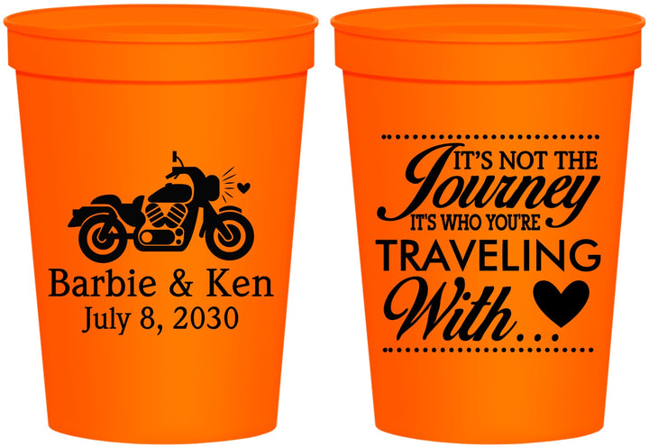 Personalized Wedding 16 oz Stadium Cups - Journey Traveling With | 388