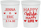 Personalized Wedding 16 oz Stadium Cups - Happy Wife Happy Life | 393