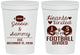 Personalized Wedding 16 oz Stadium Cups - Hearts United Football | 395
