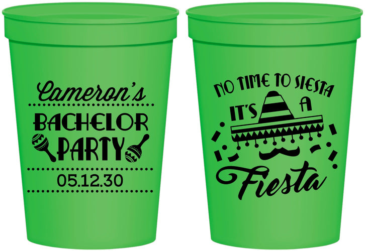 Personalized Bachelor Party 16 oz Stadium Cups - Siesta Fiesta Mexican | 40000