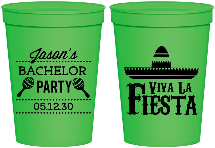 Personalized Bachelor Party 16 oz Stadium Cups - Viva La Fiesta Mexican | 40001