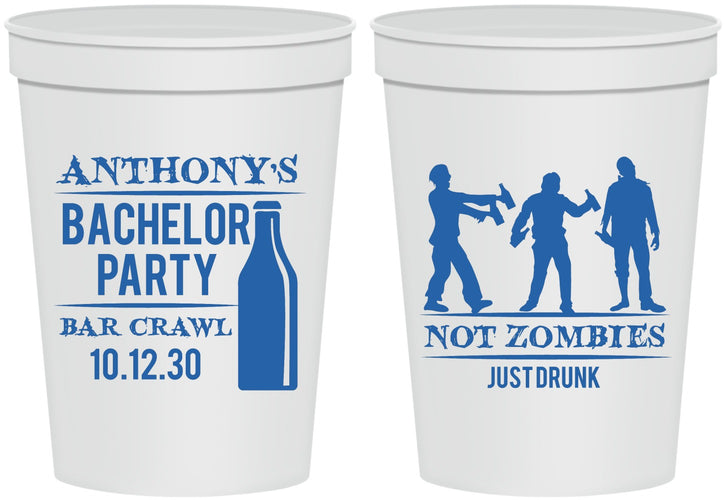 Personalized Bachelor Party 16 oz Stadium Cups - Bar Crawl | 40010