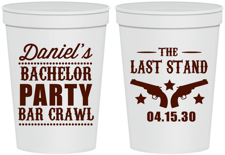 Personalized Bachelor Party 16 oz Stadium Cups - The Last Stand | 40016