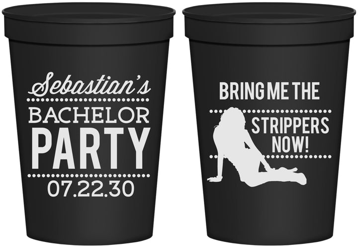 Personalized Bachelor Party 16 oz Stadium Cups - Strip Club | 40017