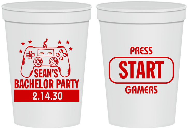 Personalized Bachelor Party 16 oz Stadium Cups - Video Games | 40018