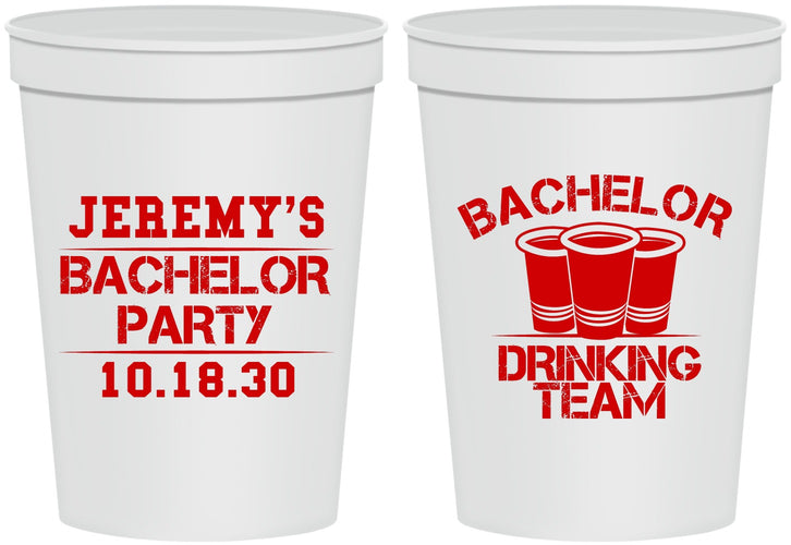 Personalized Bachelor Party 16 oz Stadium Cups - Drinking Team | 40020