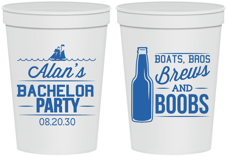 Personalized Bachelor Party 16 oz Stadium Cups - Brews And Boobs | 40022