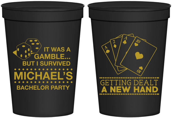Personalized Bachelor Party 16 oz Stadium Cups - Las Vegas | 40025