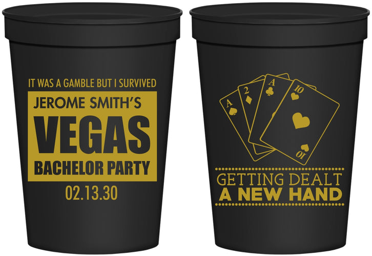 Personalized Bachelor Party 16 oz Stadium Cups - Las Vegas | 40026