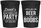Personalized Bachelor Party 16 oz Stadium Cups - Beer And Boobs | 40027