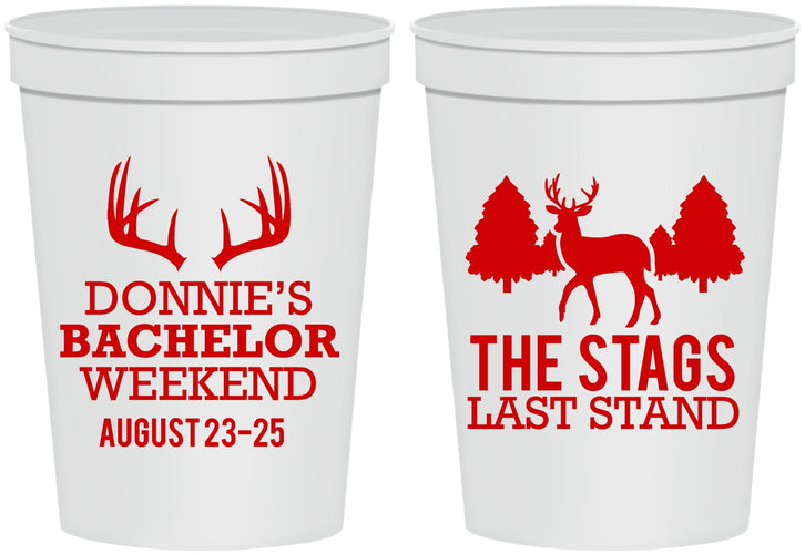 Personalized Bachelor Party 16 oz Stadium Cups - Stags Last Stand | 40033