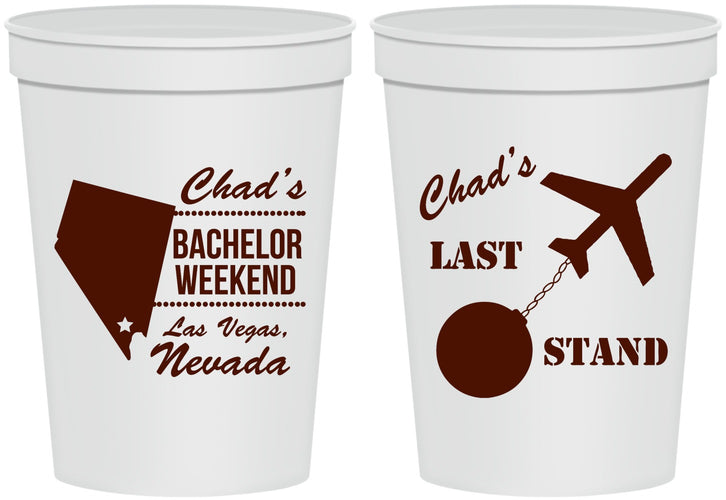Personalized Bachelor Party 16 oz Stadium Cups - Last Stand | 40034