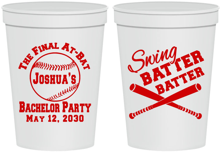 Personalized Bachelor Party 16 oz Stadium Cups - Baseball | 40038
